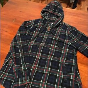LLBean flannel full zip hoodie